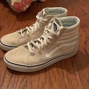 tan suede vans high tops